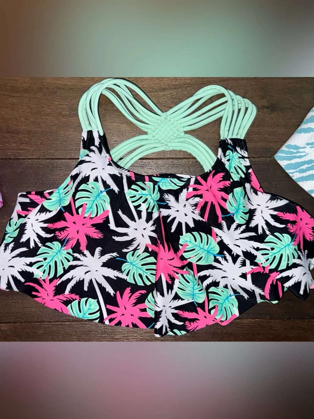 Girls Bikini Top Lot 6 Pc Roxy Billabong Mixed Brands Swimwear 14-16 | NWT | EUC